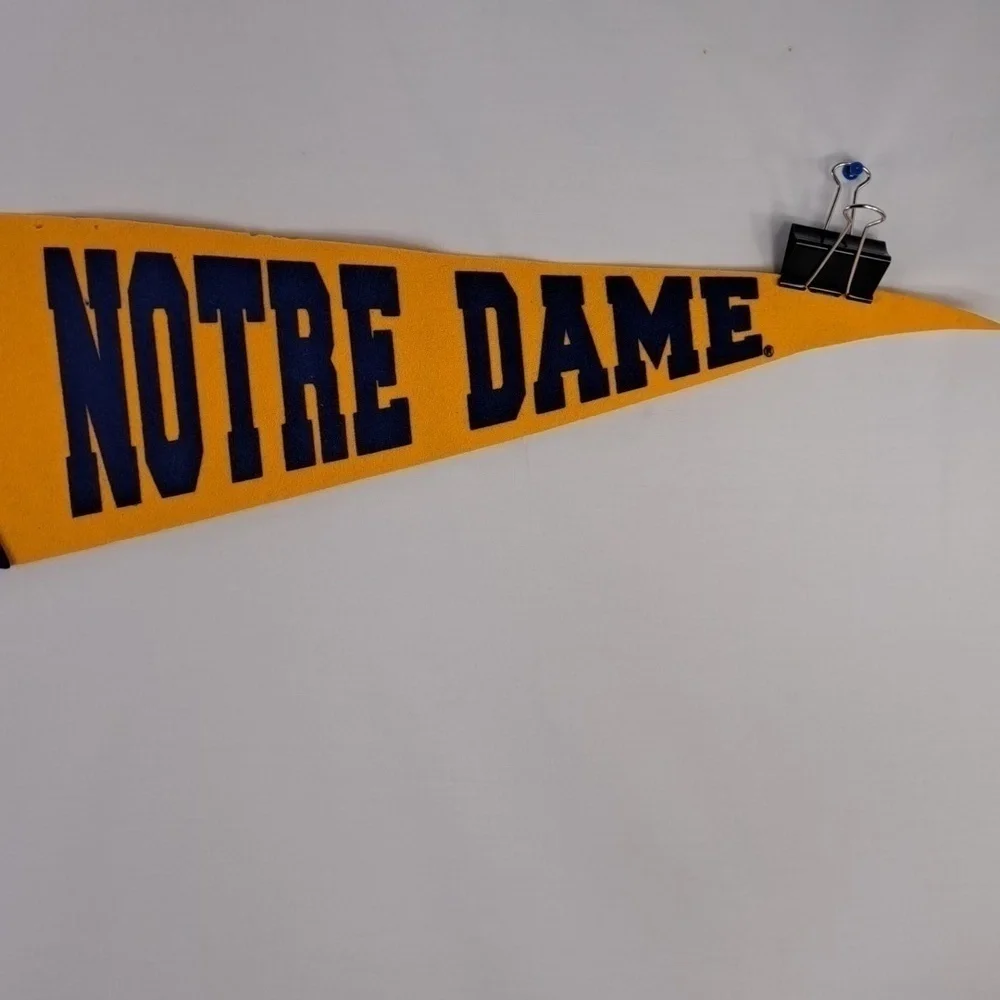 Vintage 1950's University of Notre Dame full size felt collegiate pennant